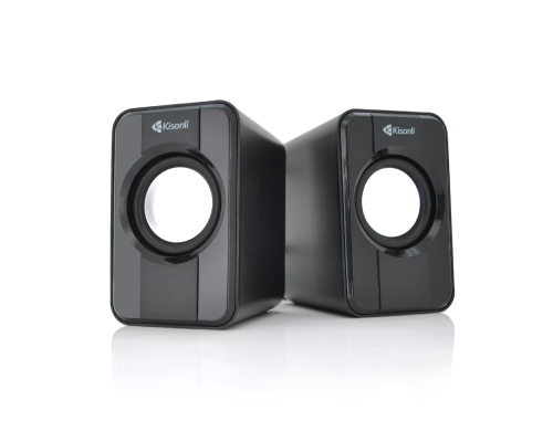 Колонки 2.0 Kisonli S-444 для ПК і ноутбука, USB + 3.5mm, 2x3W, 20Hz- 20KHz, Black, BOX, Q60