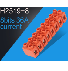 Клемний блок H2519-8P 36A/660V, матеріал мідь, переріз дроту 0.5-6мм2