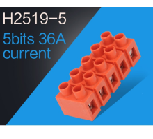 Клемний блок H2519-5P 36A/660V, матеріал мідь, переріз дроту 0.5-6мм2