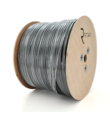 Кабель коаксіальний з живленням RITAR B305-RG690 + 2x0.5mm, 1,02 мм.CU, 64x0.12m CCA жовтий екран, 75 Ом, FPE, оболонка 6,91мм чорні PVC, котушка 305м Q1