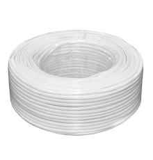 Кабель коаксіальний з живленням RITAR W100-RG690 + 2x0.5mm2ССА, 1,02 мм.CU, 64x0.12m CCA жовтий екран, 75 Ом, FPE, оболонка 6,91мм білий PVC, бухта 100м Q4