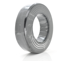 Кабель коакс. з живленням + трос RITAR BM100-RG59 + 2x0.5mm + 1x1.2mm, 0,81 мм.CU, 64x0.12m CCA жовтий екран, 75 Ом, FPE, 6,91мм чорна PVC, бухта 100м Q4
