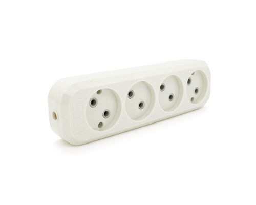 Блок розеток для подовжувача 220V MERLION MBR-4W, 4 гнізда без заземлення Q160