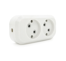 Блок розеток для подовжувача 220V MERLION MBR-2W, 2 гнізда без заземлення Q160
