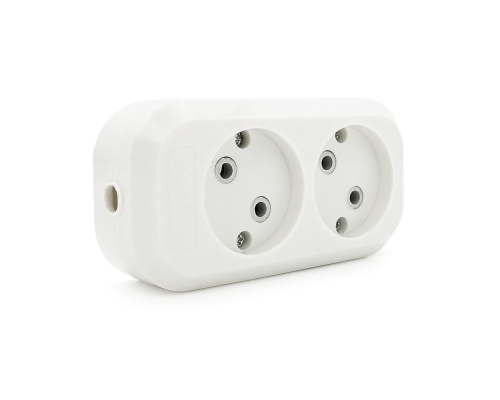 Блок розеток для подовжувача 220V MERLION MBR-2W, 2 гнізда без заземлення Q160