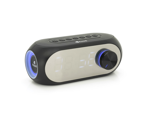 Колонка Kisonli LP-2S Bluetooth 5.0, 1х5W, 1200mAh, USB/TF/BT/FM/AUX/LCD/Clock, DC: 5V, Black, BOX, Q60