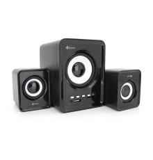 Колонки Kisonli U-2800BT, 5W+2x3W, USB/TF/BT/FM/AUX, із сабвуфером, DC: 5V, Black, BOX, Q30