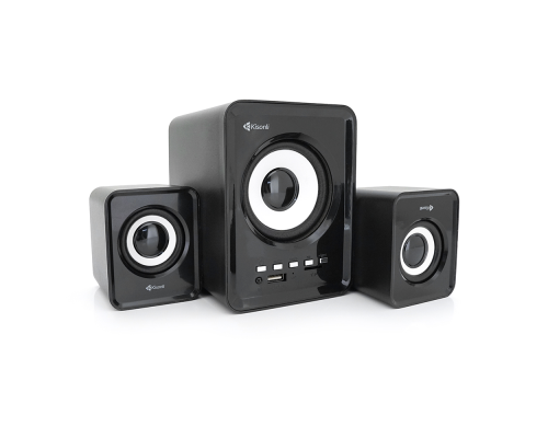 Колонки Kisonli U-2800BT, 5W+2x3W, USB/TF/BT/FM/AUX, із сабвуфером, DC: 5V, Black, BOX, Q30