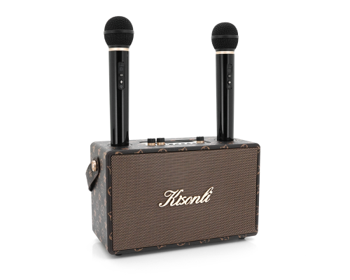 Колонка Kisonli G101 Bluetooth 5.0,Two microphone, 2х15W, 2400mAh, USB, DC: 5V/1A, BOX, Brown, Q8