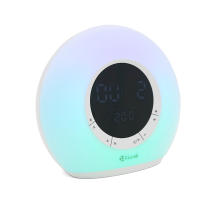 Колонка Kisonli Q6B Bluetooth 5.0, 1х5W, 3600mAh, USB/TF/FM/BT/LED/Clock/RGB Light, DC: 5V/1A, BOX, Silver, Q30