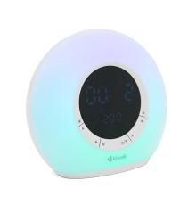 Колонка Kisonli Q6B Bluetooth 5.0, 1х5W, 3600mAh, USB/TF/FM/BT/LED/Clock/RGB Light, DC: 5V/1A, BOX, Silver, Q30