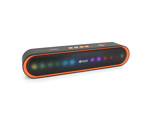 Колонка Kisonli LED-915 Bluetooth 5.0, 2х5W, 1200mAh, USB/TF/BT/FM/AUX, DC: 5V/1A, Orange, BOX, Q30 Колонка Kisonli LED-915 Bluetooth 5.0, 2х5W, 1200mAh, USB/TF/BT/FM/AUX, DC: 5V/1A, Orange, BOX, Q30