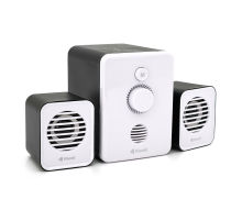 Колонки Kisonli U-3000BT, 5W+2x3W, USB/TF/BT/FM/AUX, с сабвуфером, DC: 5V, White, BOX, Q40
