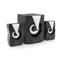 Колонки Kisonli TM-4000U, 5W+2x3W, USB/TF/BT/FM/AUX/LED light, із сабвуфером, DC: 5V, Black, BOX, Q8