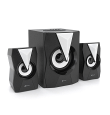 Колонки Kisonli TM-4000U, 5W+2x3W, USB/TF/BT/FM/AUX/LED light, із сабвуфером, DC: 5V, Black, BOX, Q8