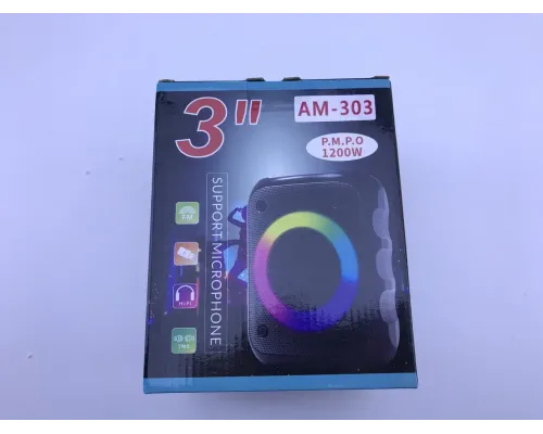 Колонка с LED- подсветкой музыкальная портативная Bluetooth AM-303 Колонка с LED- подсветкой музыкальная портативная Bluetooth AM-303