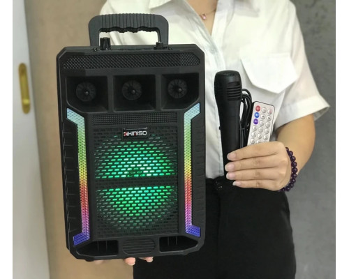 Портативна колонка Kimiso QS-627 на 10 Вт, 1200 мА/год з мікрофоном і світломузкою (USB/BT/FM)