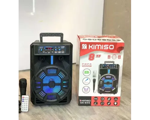 Kimiso QS-845 8" Бездротова портативна bluetooth колонка валіза з караоке