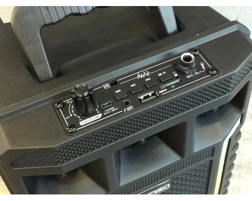 Портативна колонка Kimiso QS-627 на 10 Вт, 1200 мА/год з мікрофоном і світломузкою (USB/BT/FM)