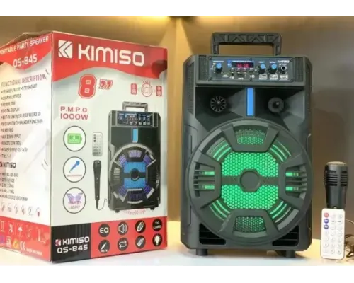Kimiso QS-845 8" Бездротова портативна bluetooth колонка валіза з караоке