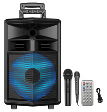 Портативна колонка ZQS-12130, Bluetooth, караоке, micro SD, мапа, aux, usb 2 мікрофони