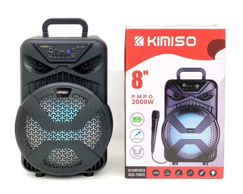 Kimiso новий QS-1805 8-дюймовий портативний динамік високої потужності з дротовим мікрофоном вуличний динамік Kimiso новий QS-1805 8-дюймовий портативний динамік високої потужності з дротовим мікрофоном вуличний динамік