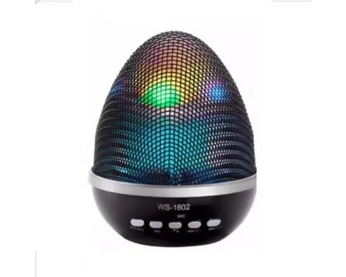 Акумуляторна бездротова портативна колонка WS-1802 з функцією Bluetooth, FM радіо, зі світломузкою