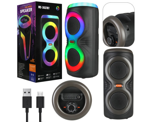 Акумуляторна Bluetooth колонка міні валіза з підсвіткою MS-3637BT FM-радіо