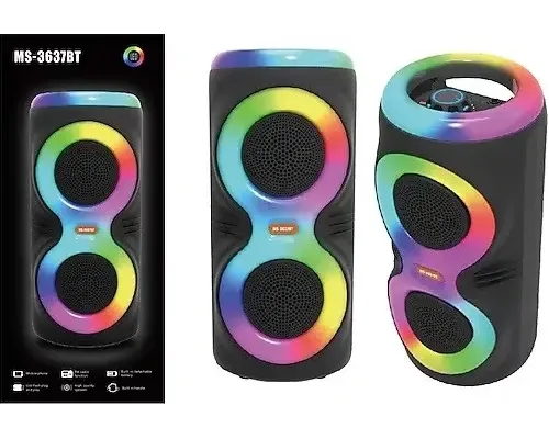Акумуляторна Bluetooth колонка міні валіза з підсвіткою MS-3637BT FM-радіо