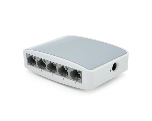 Комутатор Ethernet ONV-H1005S в пластиковому корпусі, 5*100Мб портів, 5В 1Ач, 100х70х28