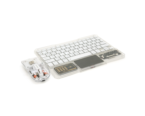 Бездротовий комплект YT-KB333 (KB+Mouse), (Eng / Pyc), 2.4G, 78 клавіш, White/Transparent, Box Бездротовий комплект YT-KB333 (KB+Mouse), (Eng / Pyc), 2.4G, 78 клавіш, White/Transparent, Box