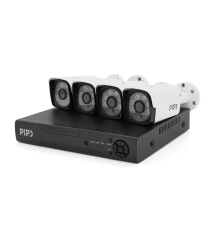 Комплект відеоспостереження Outdoor 007-4-2MP Pipo (4 вуличні камери, кабелі, блок живлення, відеореєстратор APP-Xmeye)