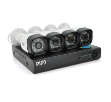Комплект відеоспостереження Outdoor 015-4-2MP Pipo (4 вуличні камери, кабелі, блок живлення, відеореєстратор APP-Xmeye)