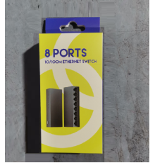 Комутатор UT-SF08, 8 портів Ethernet 10/100 Мбіт/с, USB DC5V0.6A. 120*36*21mm, BOX Q60