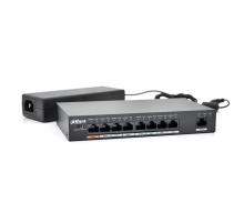Комутатор POE Dahua DH-PFS3009-8ET-96 48V з 8 портами POE 100Мбит + 1 порт Ethernet (UP-Link) 100Мбит, корпус - метал, Black, БП в комплекті + кабель живлення Комутатор POE Dahua DH-PFS3009-8ET-96 48V з 8 портами POE 100Мбит + 1 порт Ethernet (UP-Link) 100Мбит, корпус - метал, Black, БП в комплекті + кабель живлення