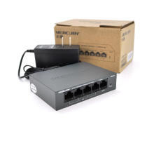 Комутатор POE Mercury MS05CP 53,5V з 4 портами POE + 1 порт UP-Link 100Мбит, БП в комплекті 0,54 кг (82 * 79 * 26)