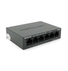 Комутатор POE Mercury MS06CP з 4 портами POE+ 2 порти UP-Link 100Мбіт, БП в комплекті, Q20