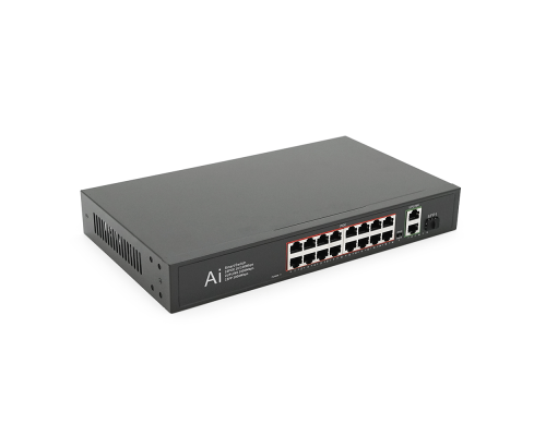 POE комутатор Merlion 16 POE 10/100 + 1 Single Fiber Tx 1310nm 20km + 2 RJ45 10/100/1000+ вбудований блок живлення 52V 4.8A POE комутатор Merlion 16 POE 10/100 + 1 Single Fiber Tx 1310nm 20km + 2 RJ45 10/100/1000+ вбудований блок живлення 52V 4.8A