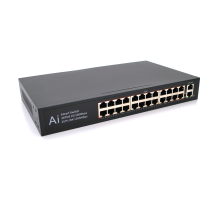 POE комутатор Merlion 24 POE 10/100 + 2 RJ45 10/100/1000+ вбудований блок живлення 52V 5.8A