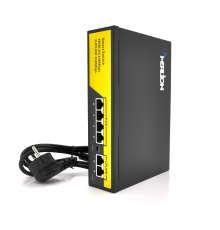 POE комутатор Merlion 4 POE 10/100+2 RJ45 10/100+вбудований блок живлення 52V 1.38A
