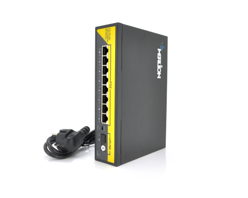 POE комутатор Merlion 8 POE 10/100 + 1Single Fiber Tx1310nm 20km + вбудований блок живлення 52V 2.3A