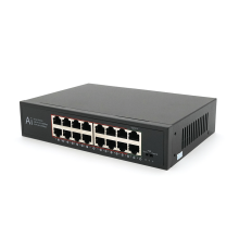 POE комутатор Merlion 14 POE 10/100+2 RJ45 10/100/1000+ вбудований блок живлення 52V 4.8A