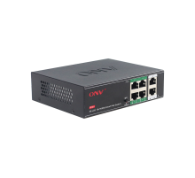 4х портовий PoE комутатор з автоперезапуском ONV-H1064PSD, 4хРоЕ 100 Мбіт + 2хUplink 100 Мбіт до 250м, IEEE802.3af/at, загальна потужність 65Вт