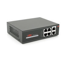 4х портовий PoE Full Gigabit комутатор ONV-H3064P, 4xPoe1000Мбіт + 2х1000 Мбіт, IEEE802.3af/at, загальна потужність 65 Вт