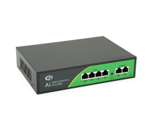 POE коммутатор JY-1006B 4 POE 10/100 + 2 RJ45 10/100 + встроенный блок питания 52V 1.38A