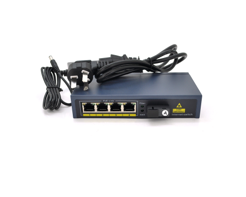 Комутатор POE 48V/57V 4 портів PoE +1 порт Ethernet FX 155 Мбіт/с (UP-Link) A, 802.3af, Black, БП у комплекті, (238*190*96) 0.79 кг (152*85*30) Комутатор POE 48V/57V 4 портів PoE +1 порт Ethernet FX 155 Мбіт/с (UP-Link) A, 802.3af, Black, БП у комплекті, (238*190*96) 0.79 кг (152*85*30)