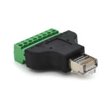 Клемна колодка 8-розрядна + RJ45 8P8С тато, екранована