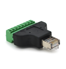 Клемна колодка 8-розрядна + RJ45 8P8С тато, екранована