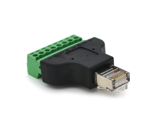 Клемна колодка 8-розрядна + RJ45 8P8С тато, екранована