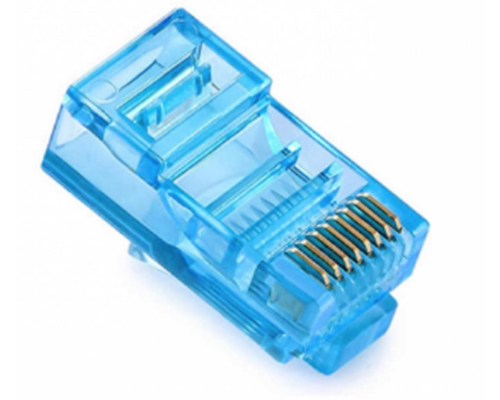 Конектор Ritar RJ-45 8P8C UTP Cat-5 (100 шт / уп.) Q100 Blue в тубі Конектор Ritar RJ-45 8P8C UTP Cat-5 (100 шт / уп.) Q100 Blue в тубі